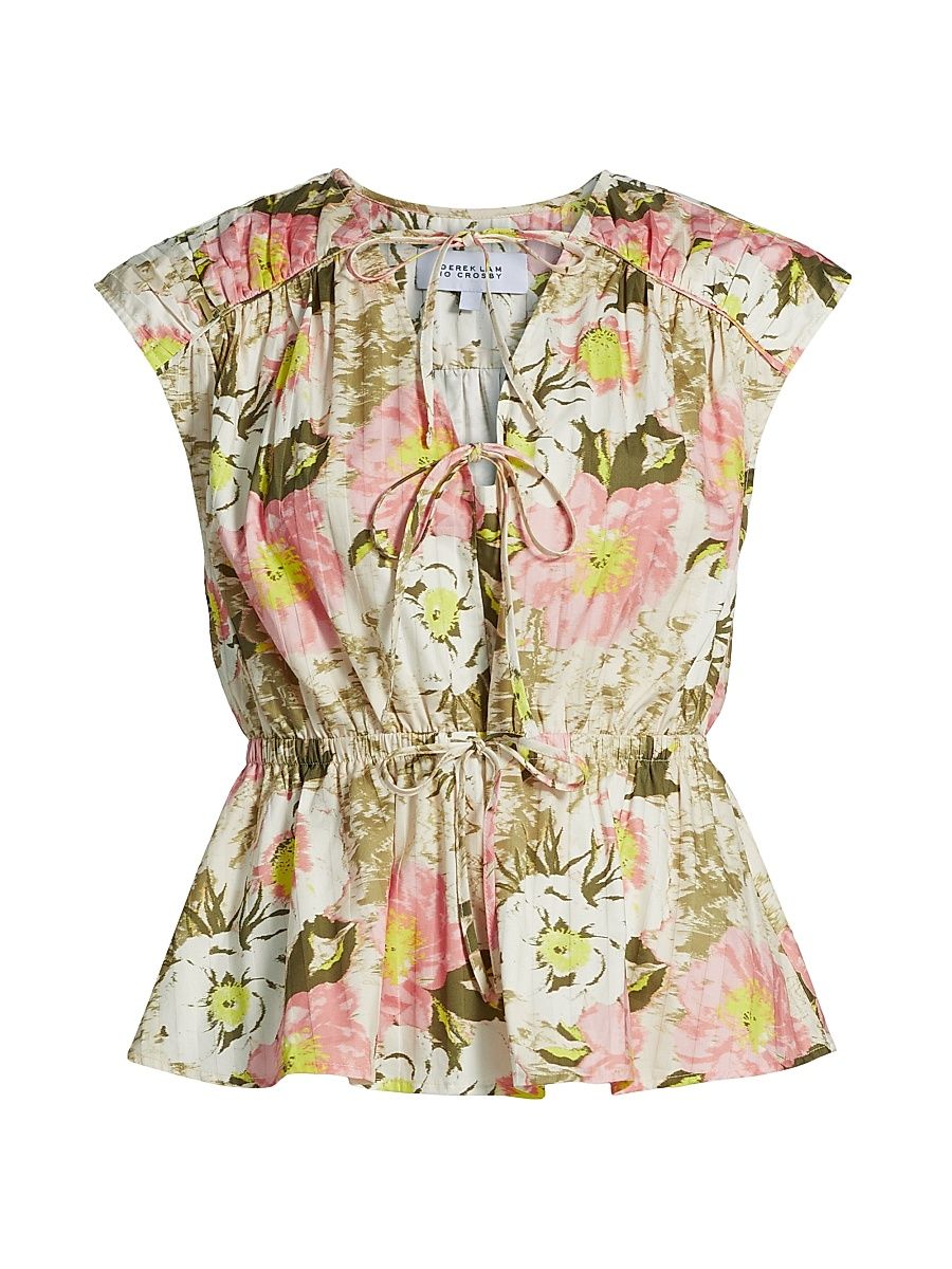 Women's Caroline Double Tie Top - Safari Multi - Size Large