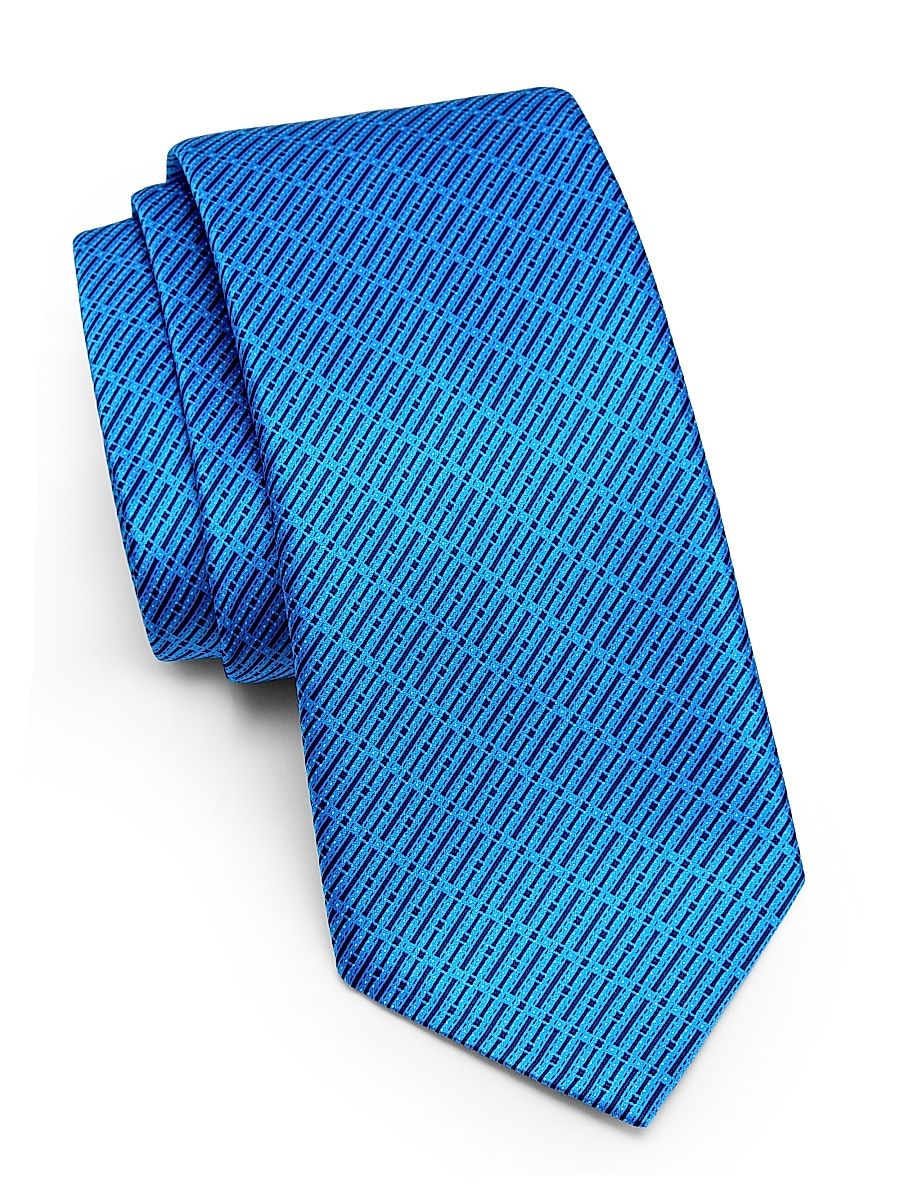Men's Broken Line Silk Tie - Light Blue