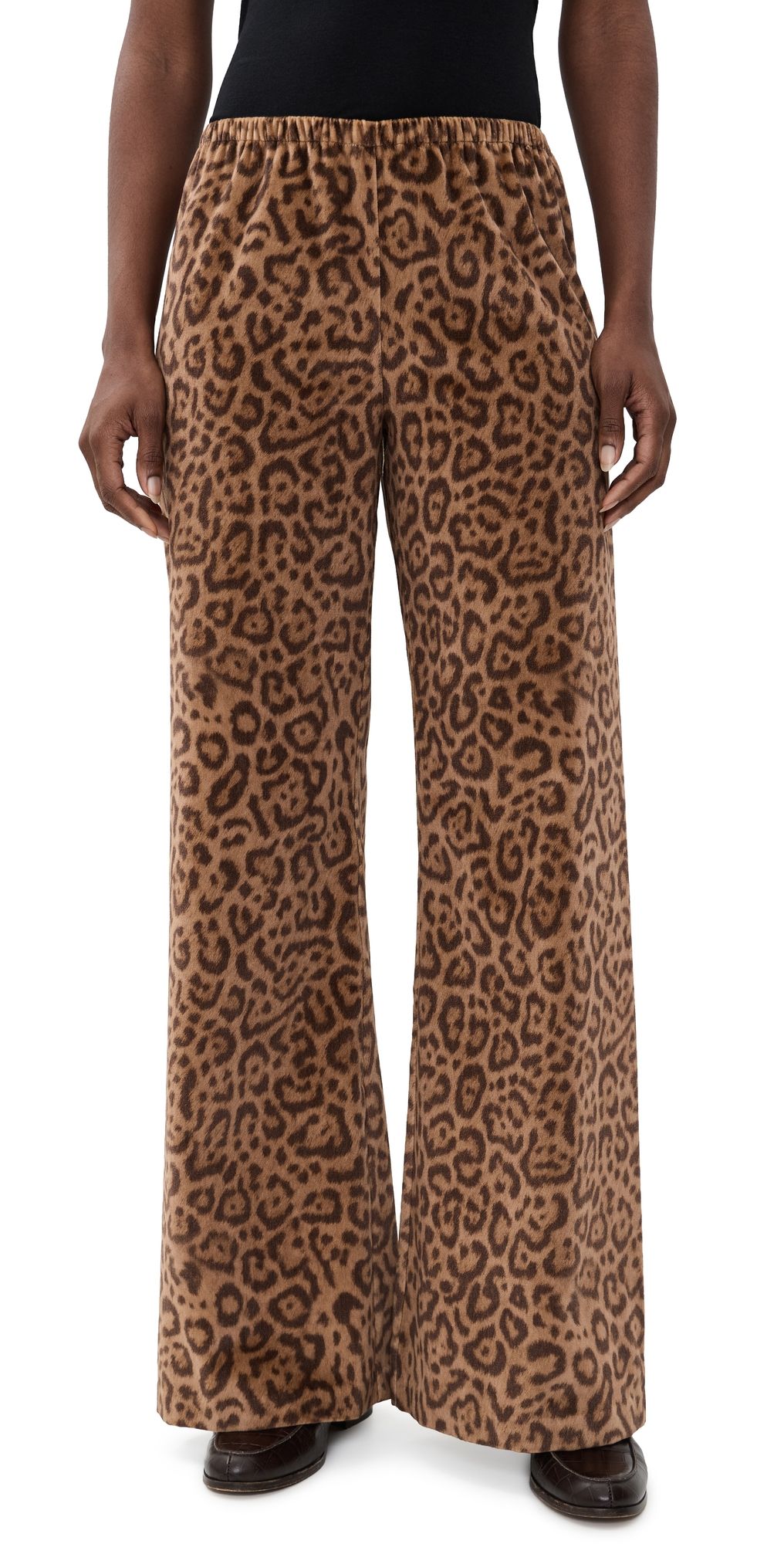 La Ligne Printed Velvet Colby Pants Leopard XXS