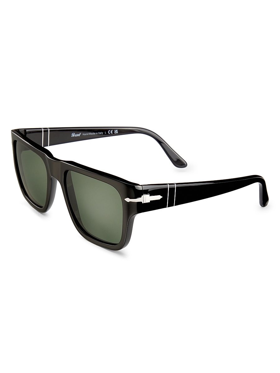 Men's 57MM Oversized Square Sunglasses - Black Dark Grey