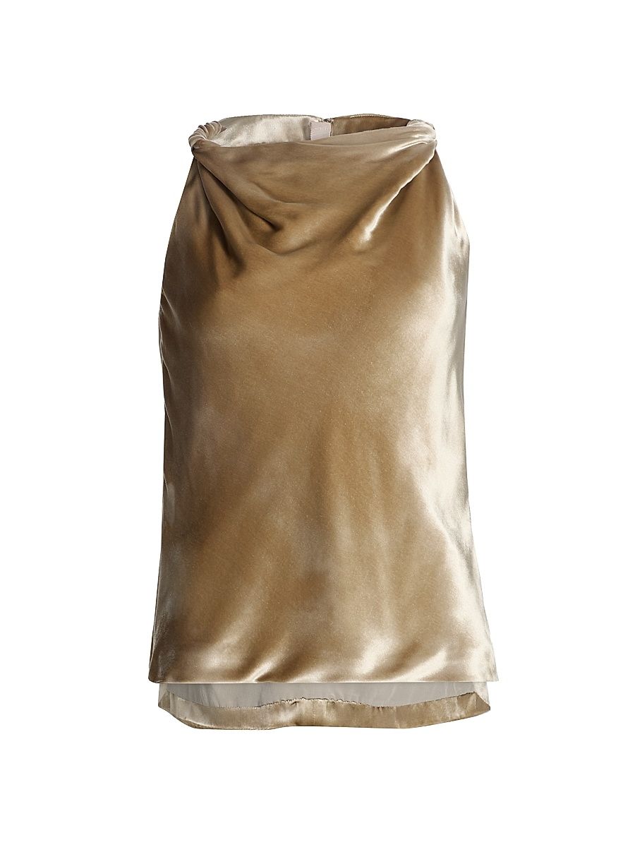 Women's Selima Velvet Top - Champagne - Size 10