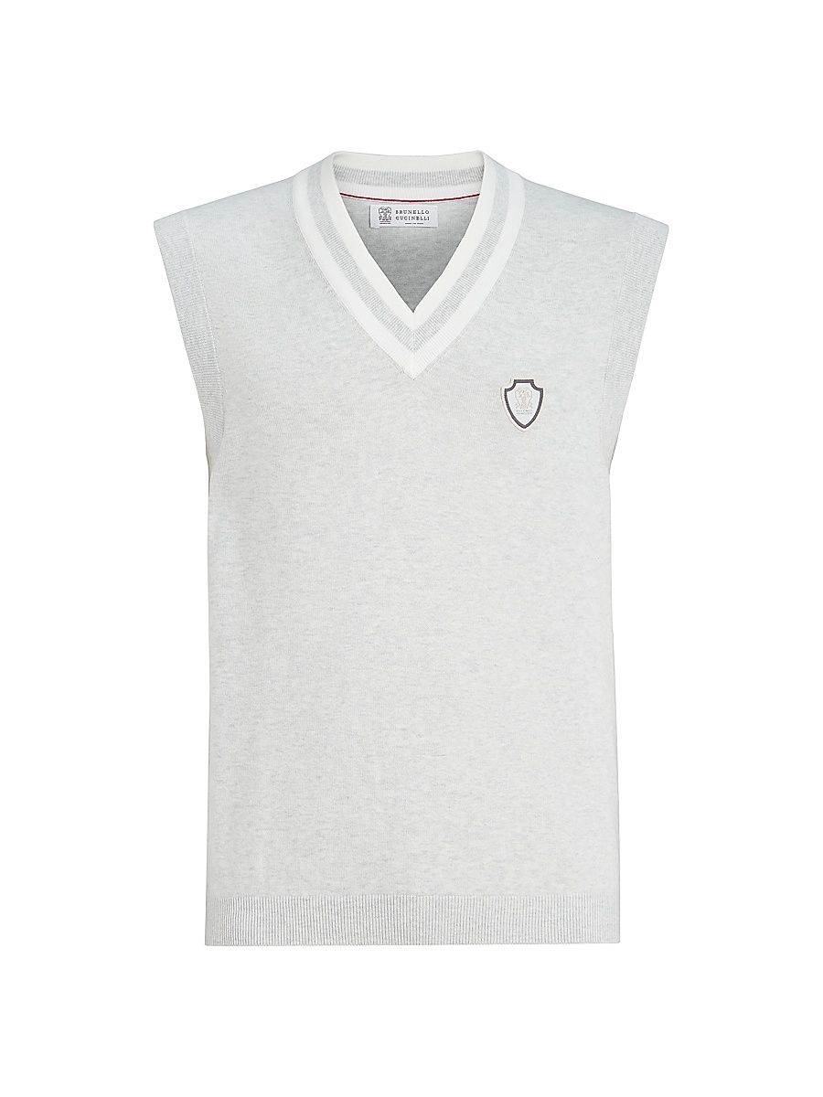 Men's Cotton Knit Vest with Logo - Panama - Size XXXL