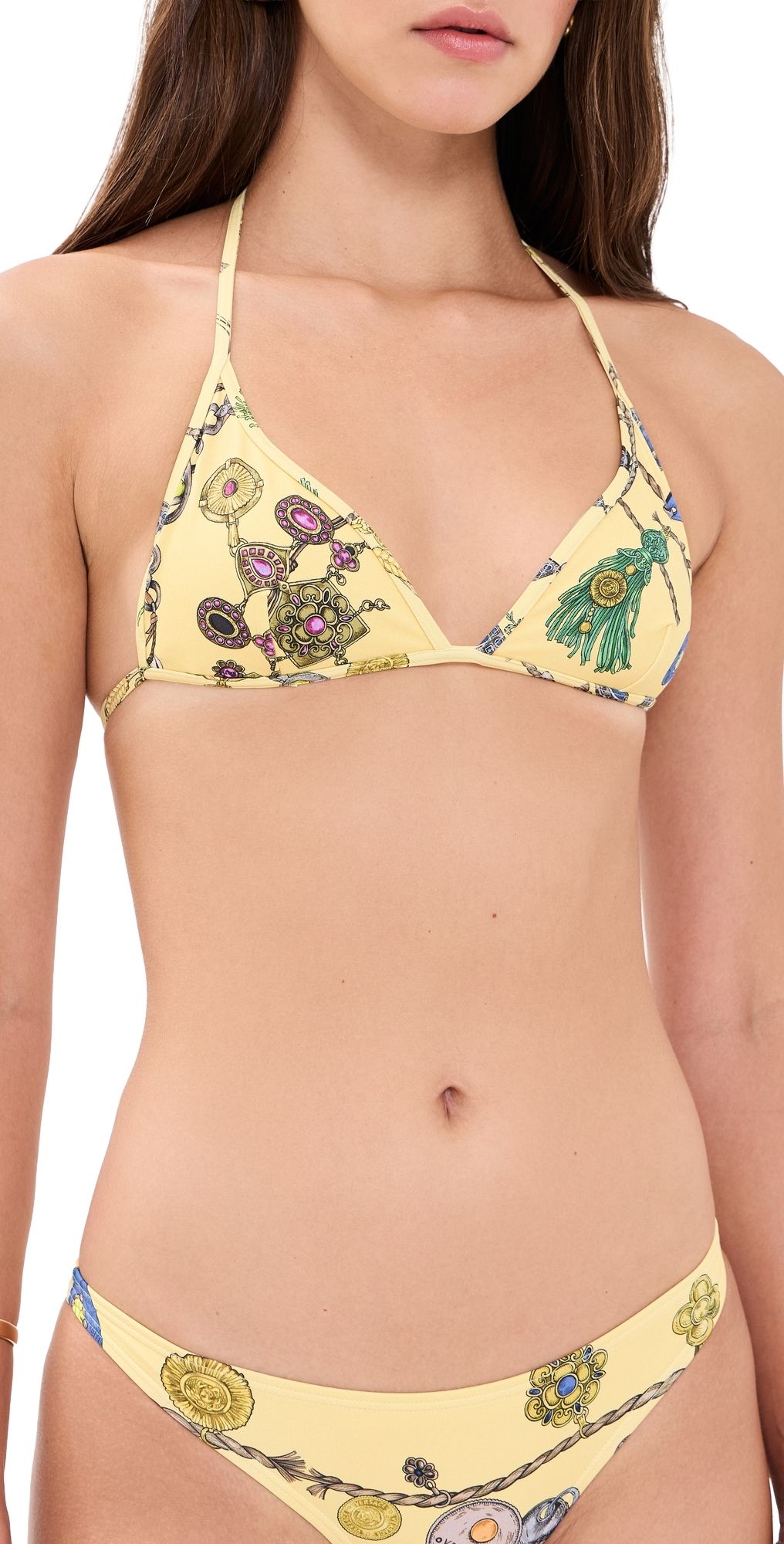Versace Broken Jewels Printed Bikini Top Burro/Azur/Gold 5