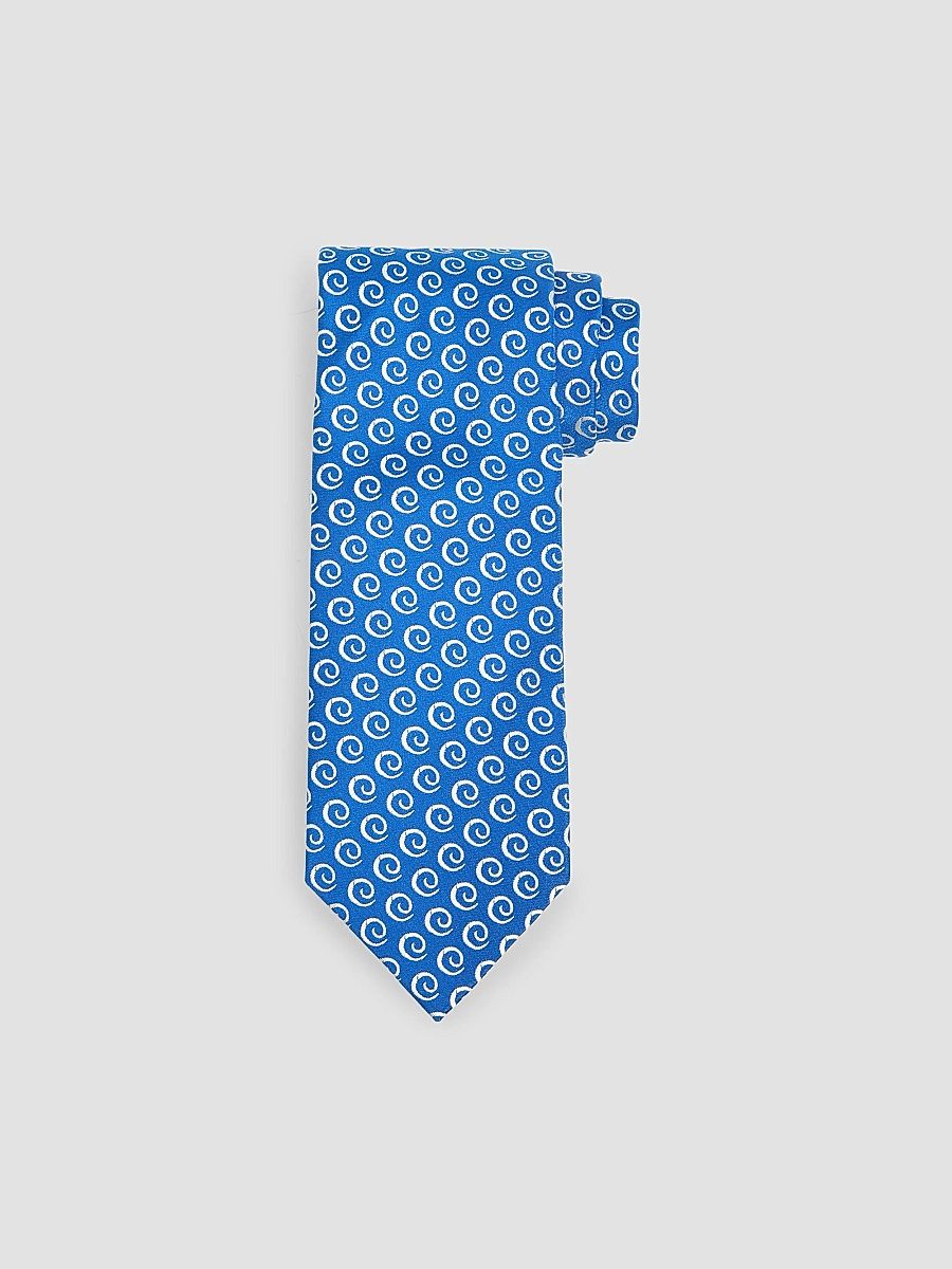 Men's Swirl Pattern Silk Tie - Blue