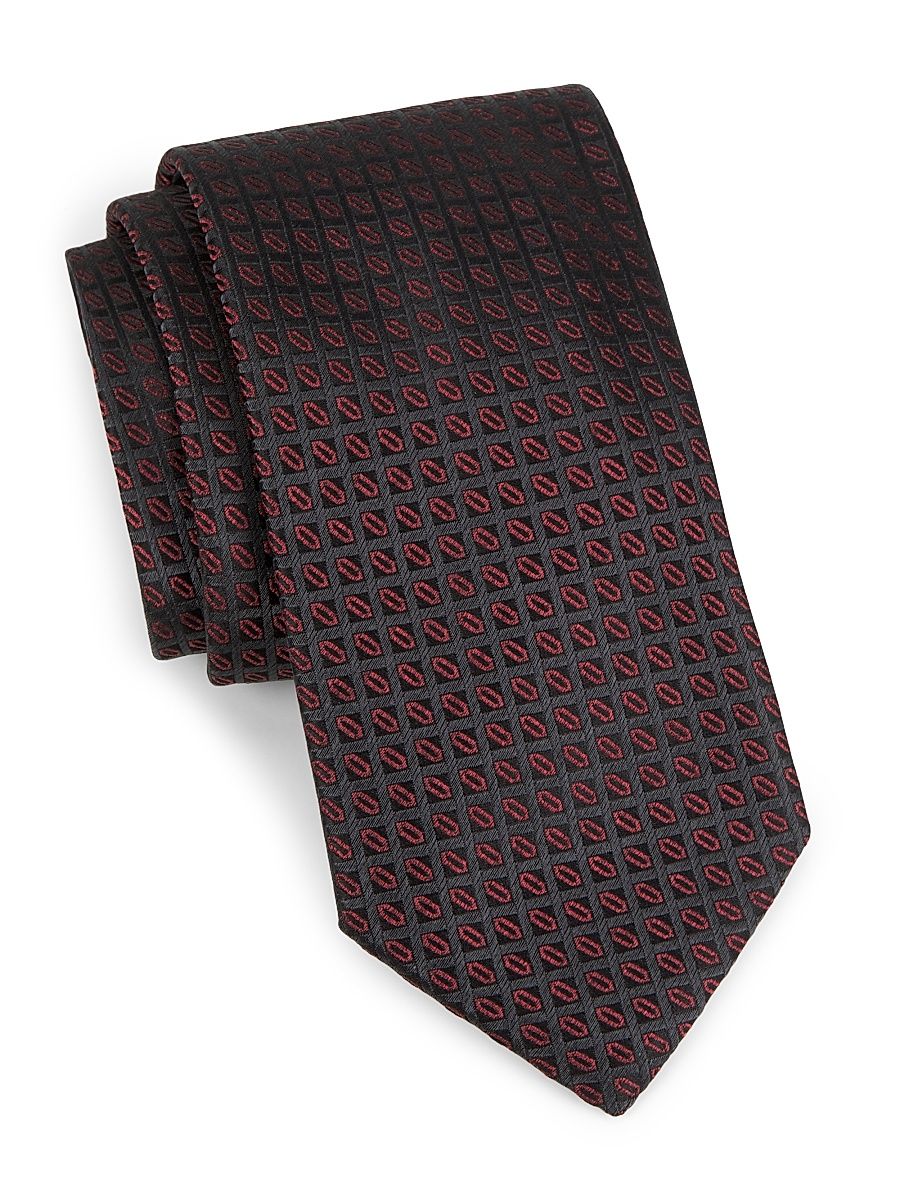 Men's Neat Silk Tie - Red