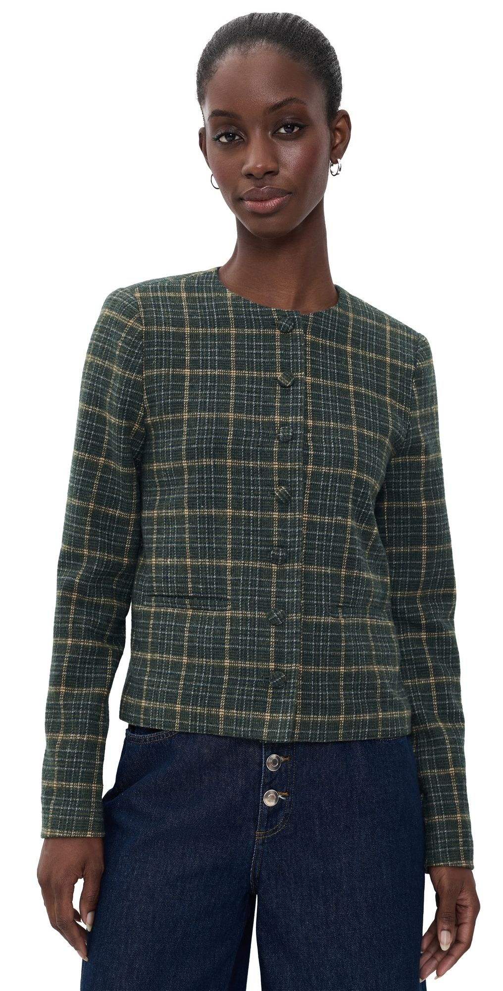 Joe's Jeans The Scottie Jacket Moss Multi Plaid XS