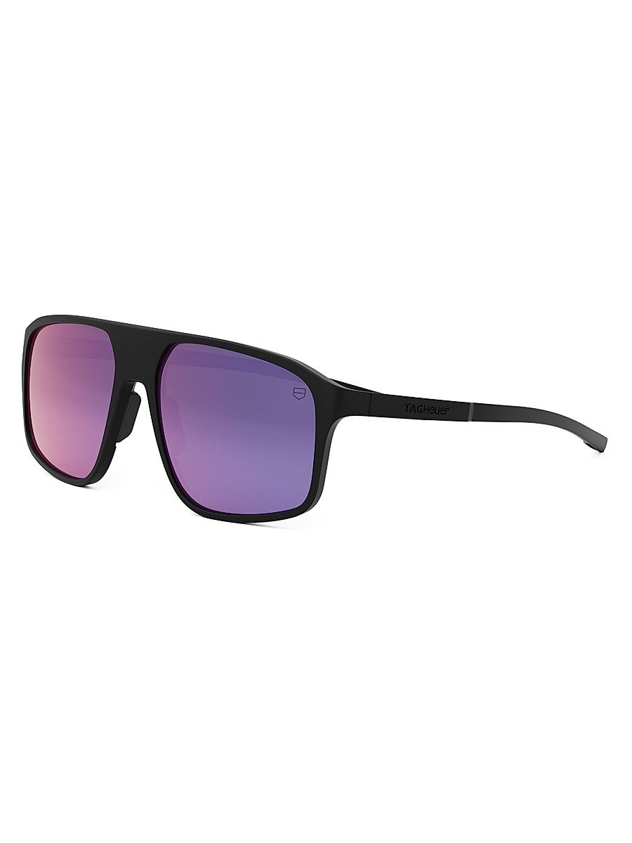 Men's Bolide 59MM Geometric Sunglasses - Matte Black Purple