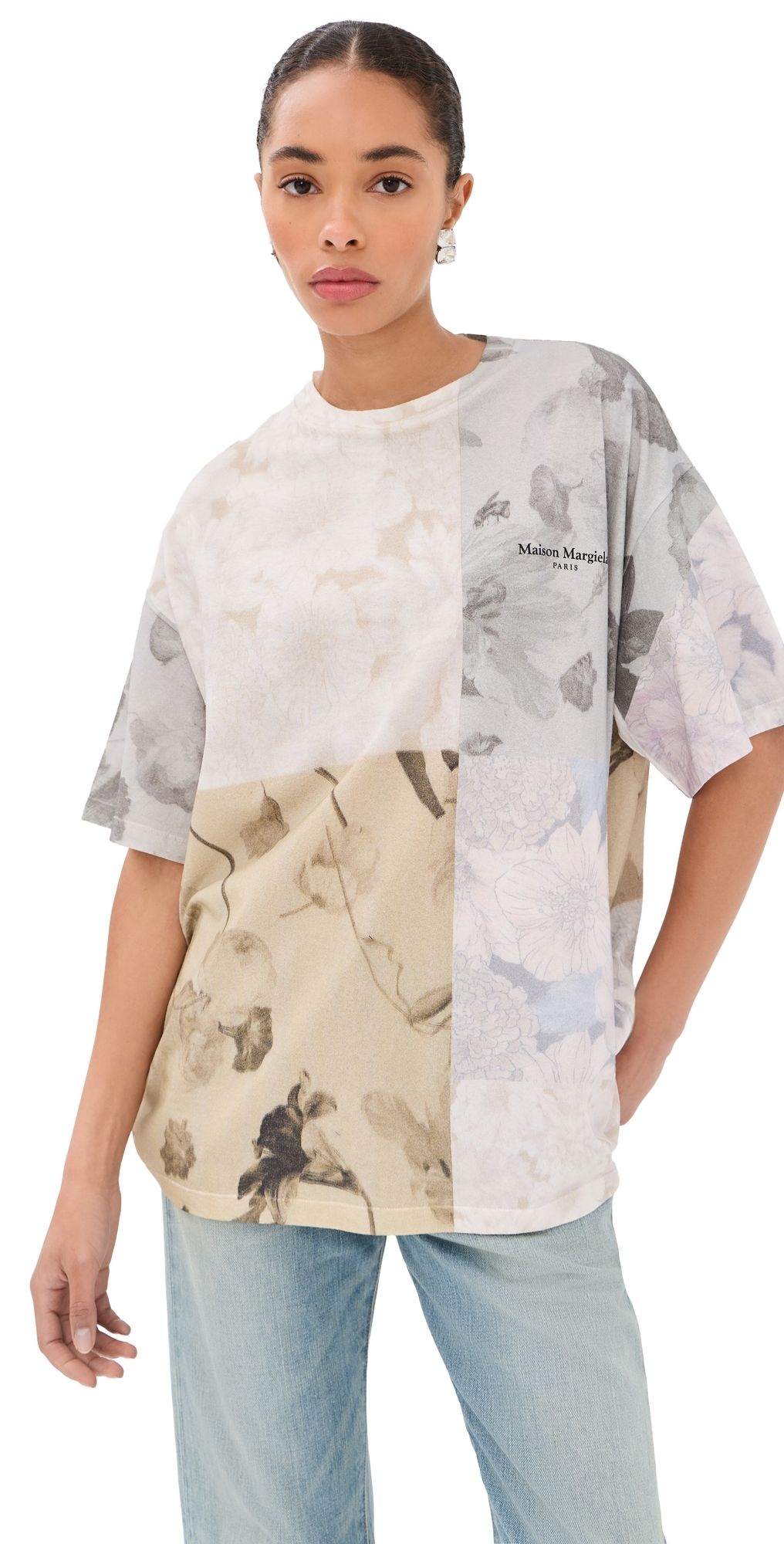 Maison Margiela Patchwork Floral T-Shirt Beige Flowers L