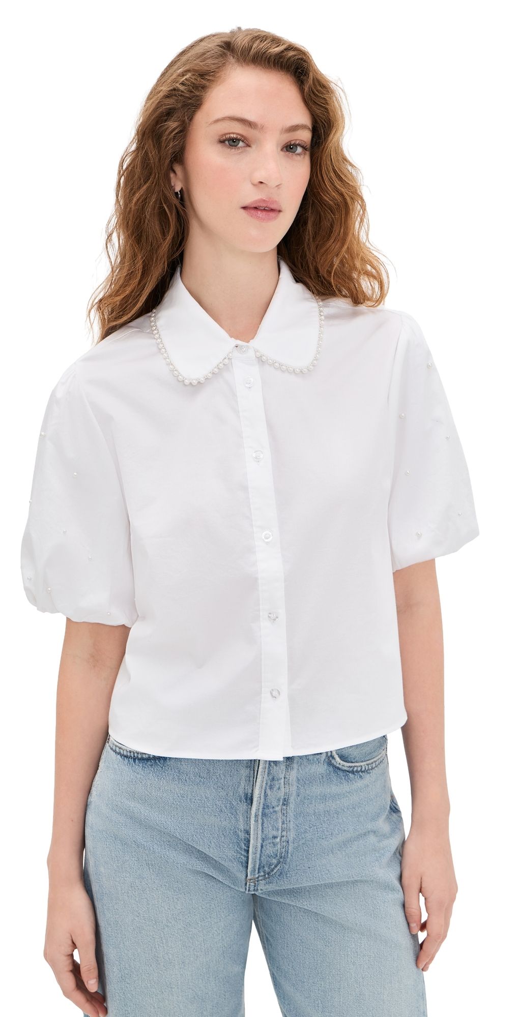 Generation Love Soo Pearl Poplin Shirt White/Pearl M