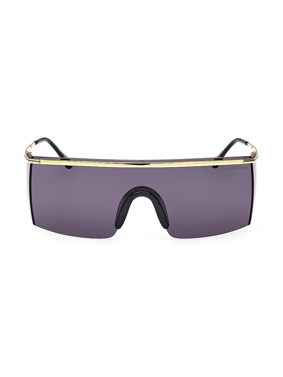 Women's Shield Sunglasses - Shiny Gold