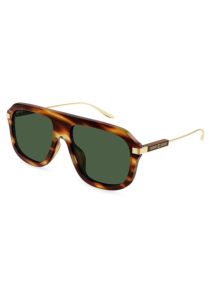 Men's Back To Web Pilot Recycled Acetate & Metal Sunglasses - Havana