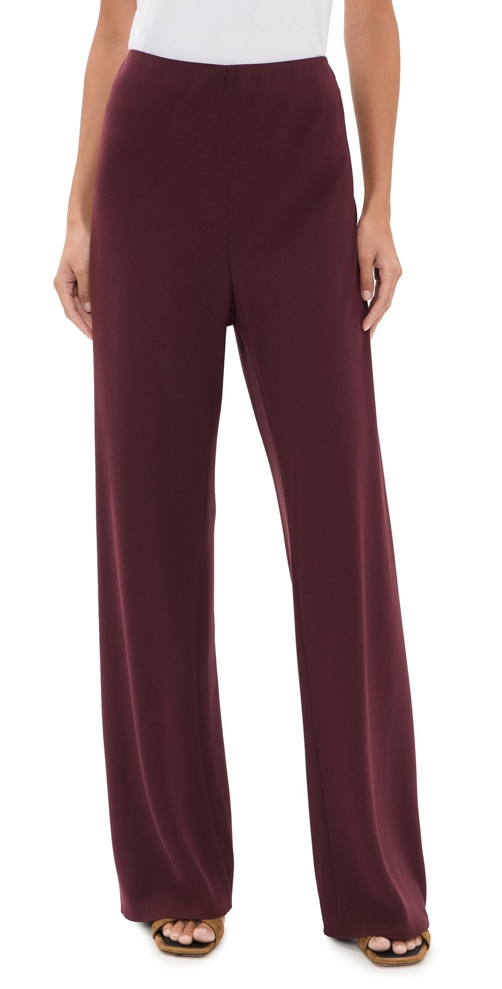 Vince Colette High Waist Crepe Bias Pants Black Rose S