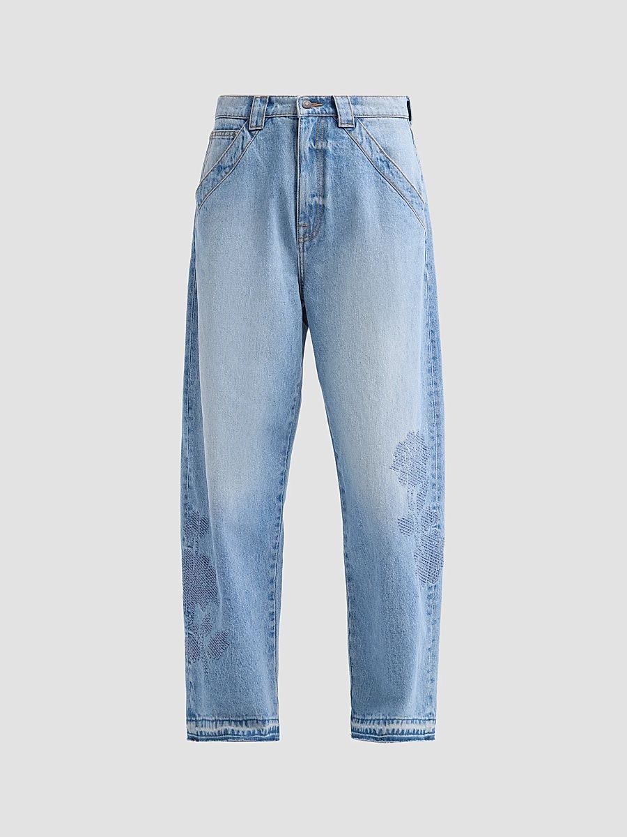 Johnny Was Women's Patchwork Bouquet Barrel-Leg Jeans - Medium Wash - Size 32