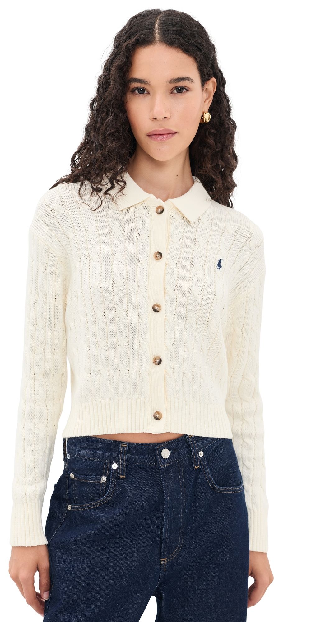 Polo Ralph Lauren Collared Cardigan Clubhouse Cream XL