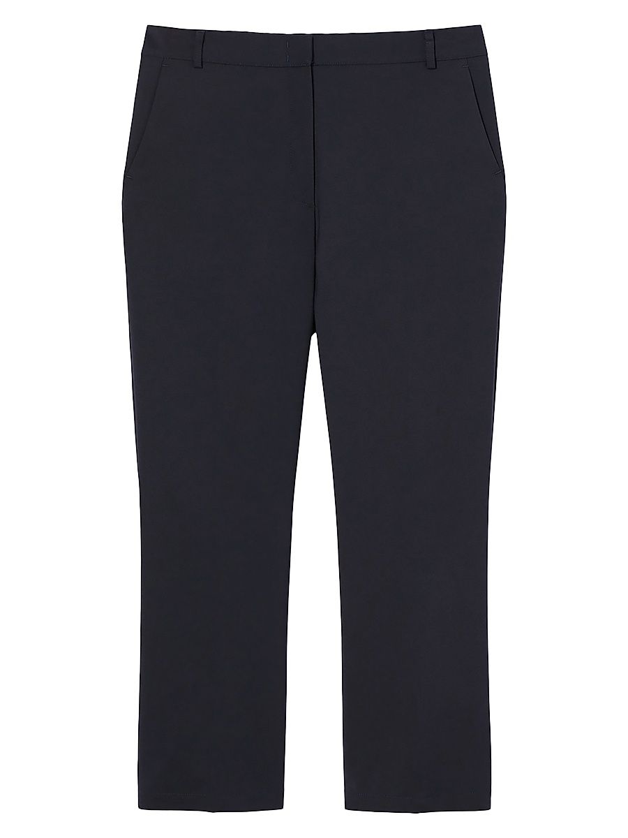 Women's Stretch Cotton Blend Trousers - Cornflower Blue - Size 24