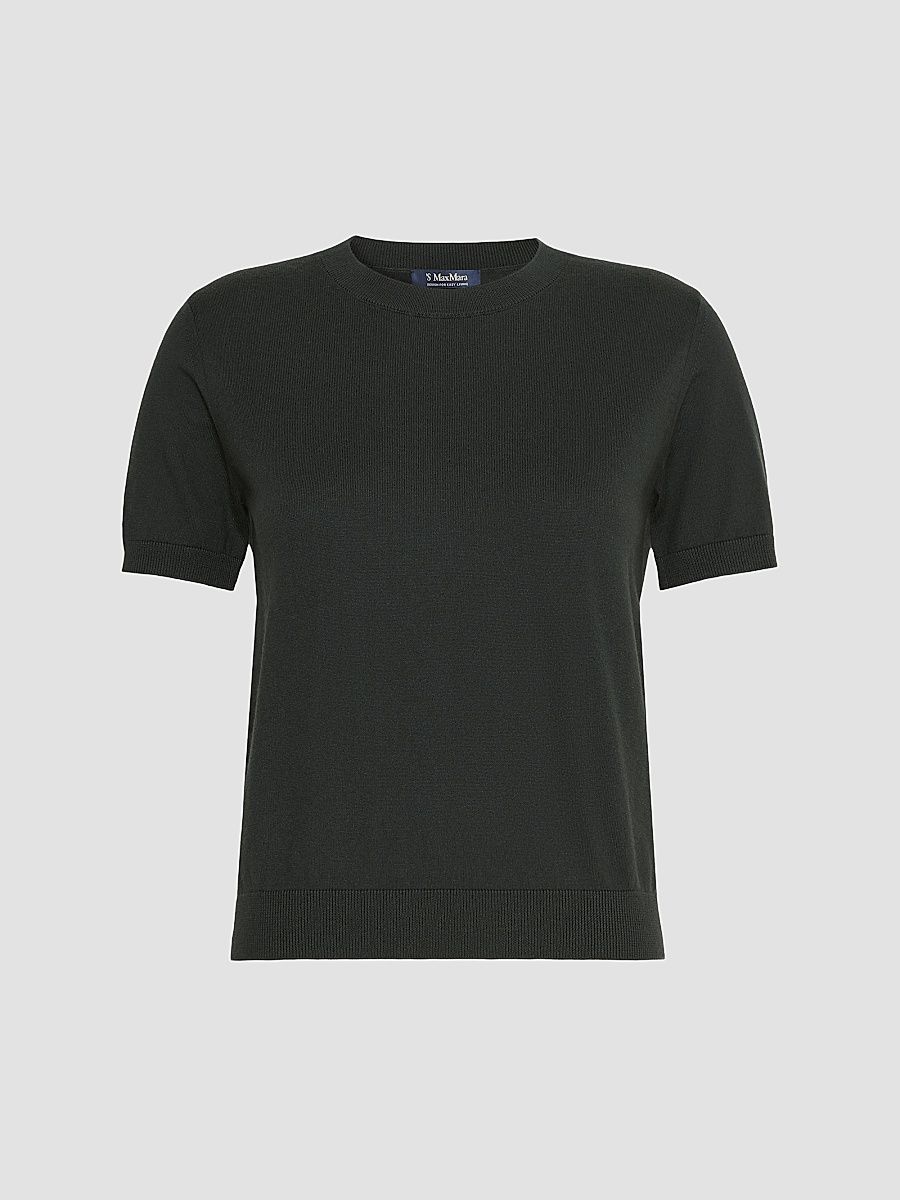 Women's Cashmere, Cotton and Silk Yarn Jumper - Dark Green - Size XL