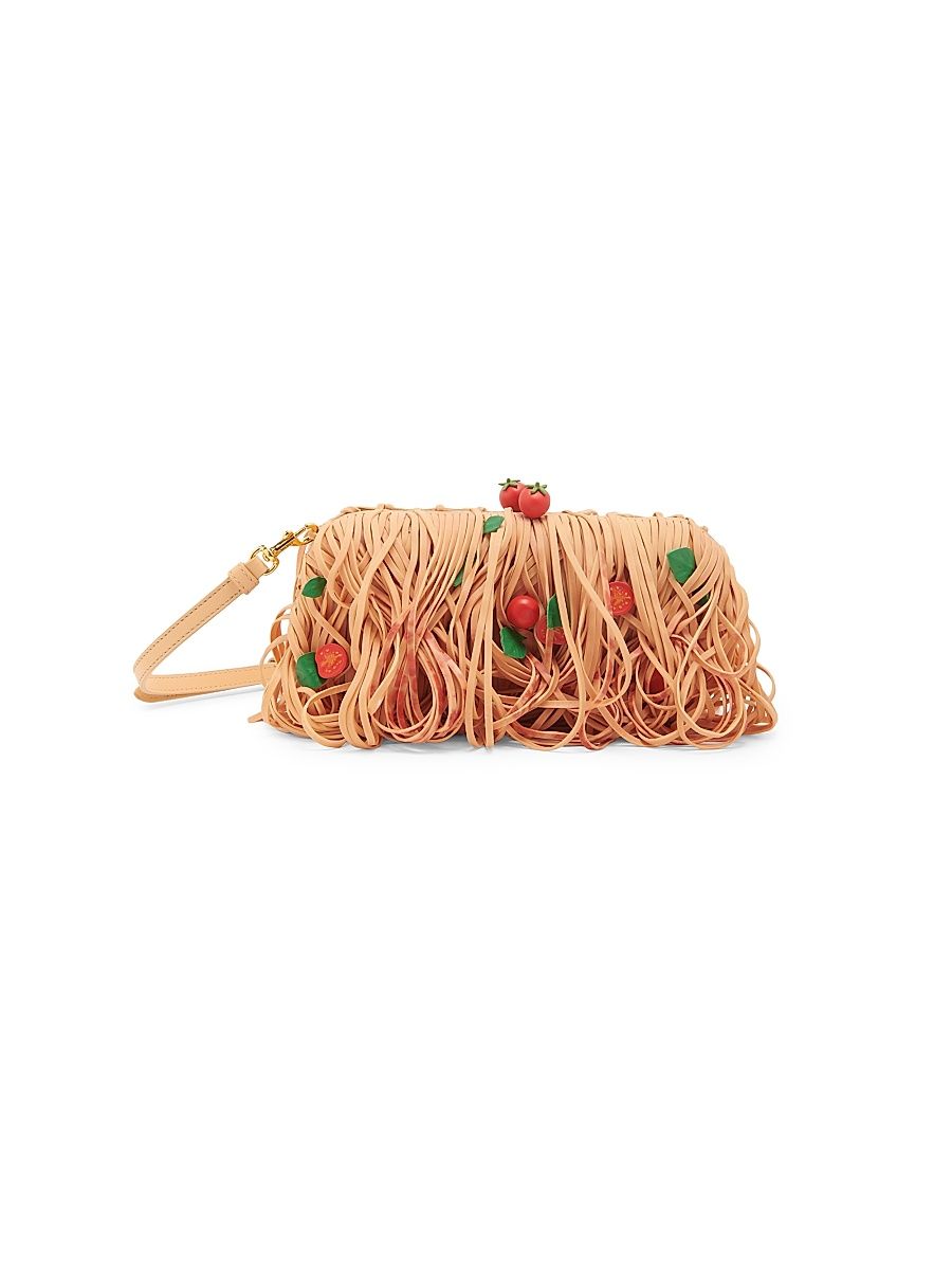 Women's Fringed Spaghetti Clutch - Red