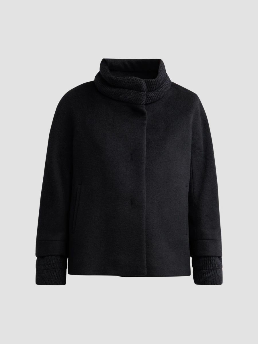 Cinzia Rocca Women's Icons Knit-Trim Jacket - Black Charcoal Knit - Size 2