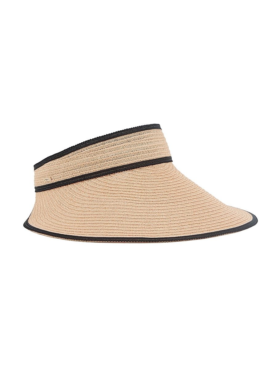 Women's Trixie Woven Visor Hat - Camel Black