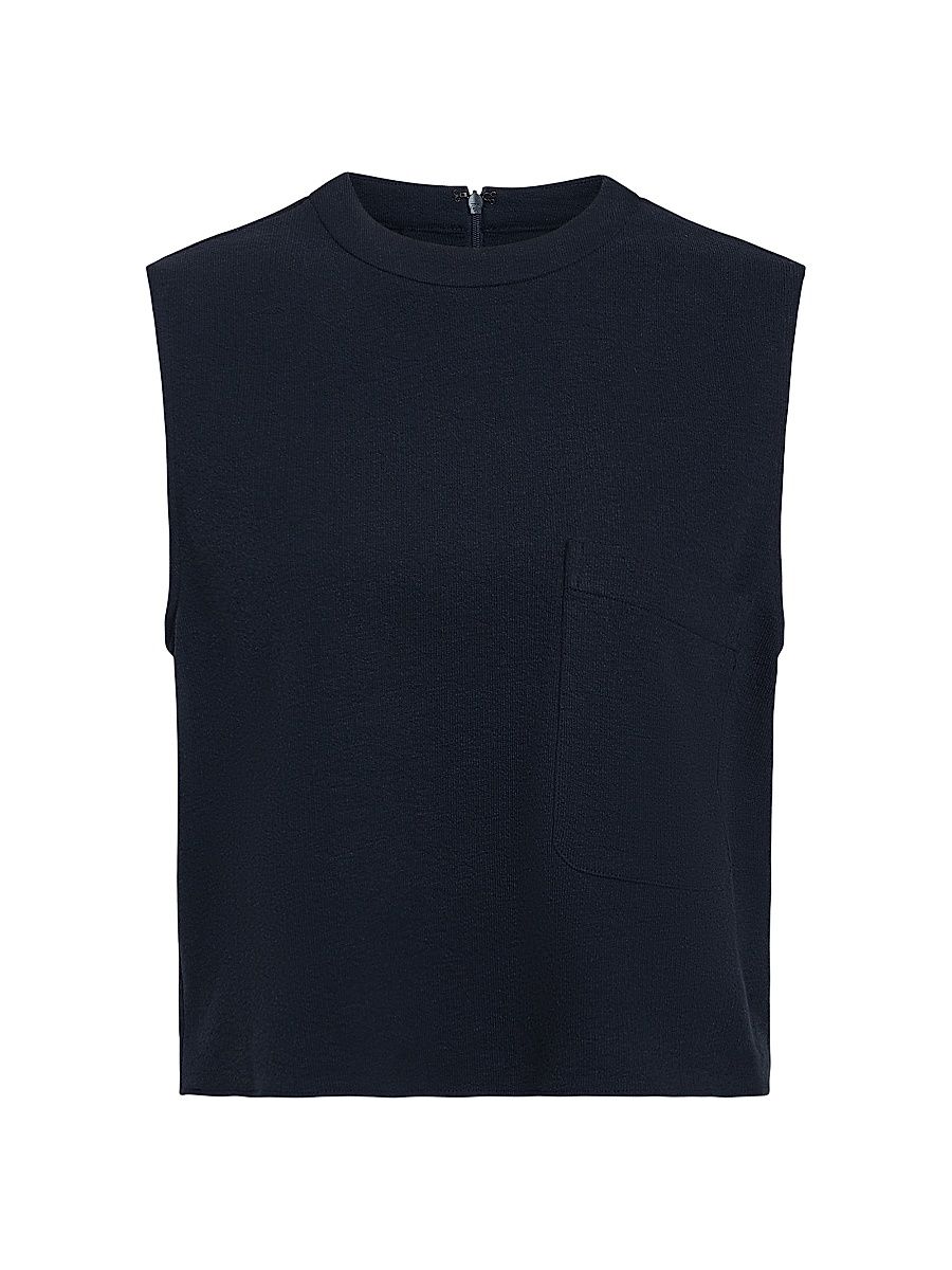 Women's Short Muscle Cotton-Blend Tank - Midnight - Size XL