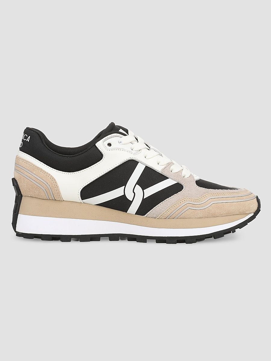 Women's Valentina Sport Suede Low-Top Sneakers - Sand Black - Size 11
