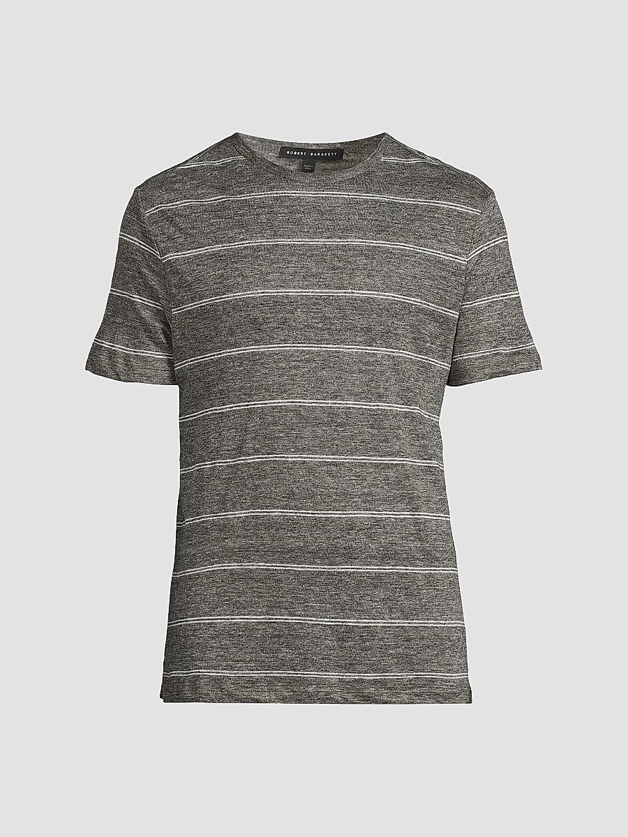 Robert Barakett Men's Folsom Striped T-Shirt - Charcoal - Size XXL