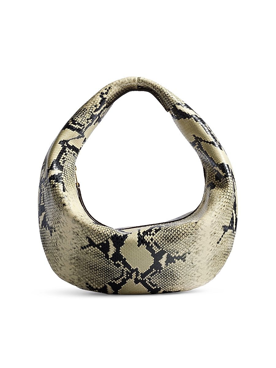 Women's Medium Olivia Snake-Print Leather Hobo Bag - Natural
