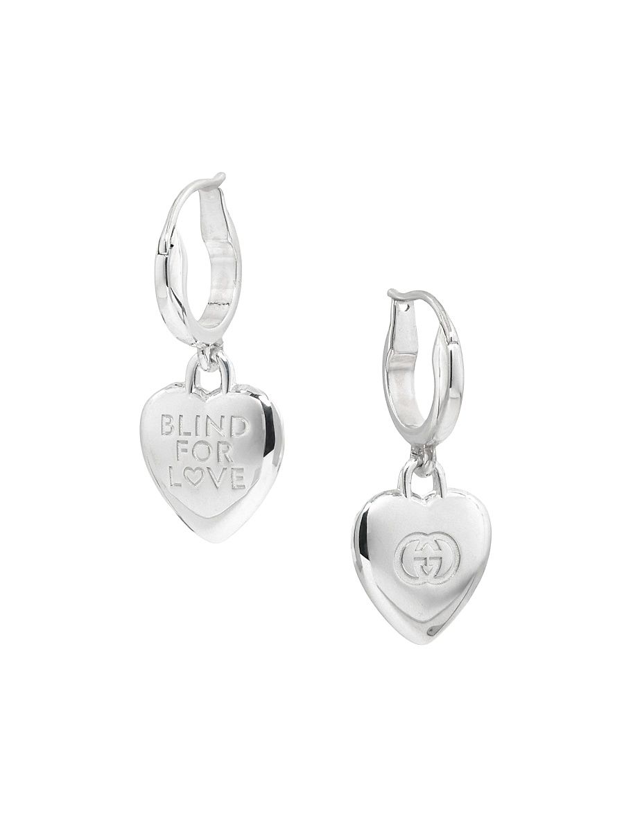Women's Blind For Love Sterling Silver Drop Earrings - Silver