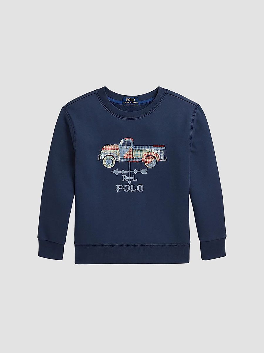 Little Boy's & Boy's Patchwork Truck Sweatshirt - Rustic Navy - Size 7