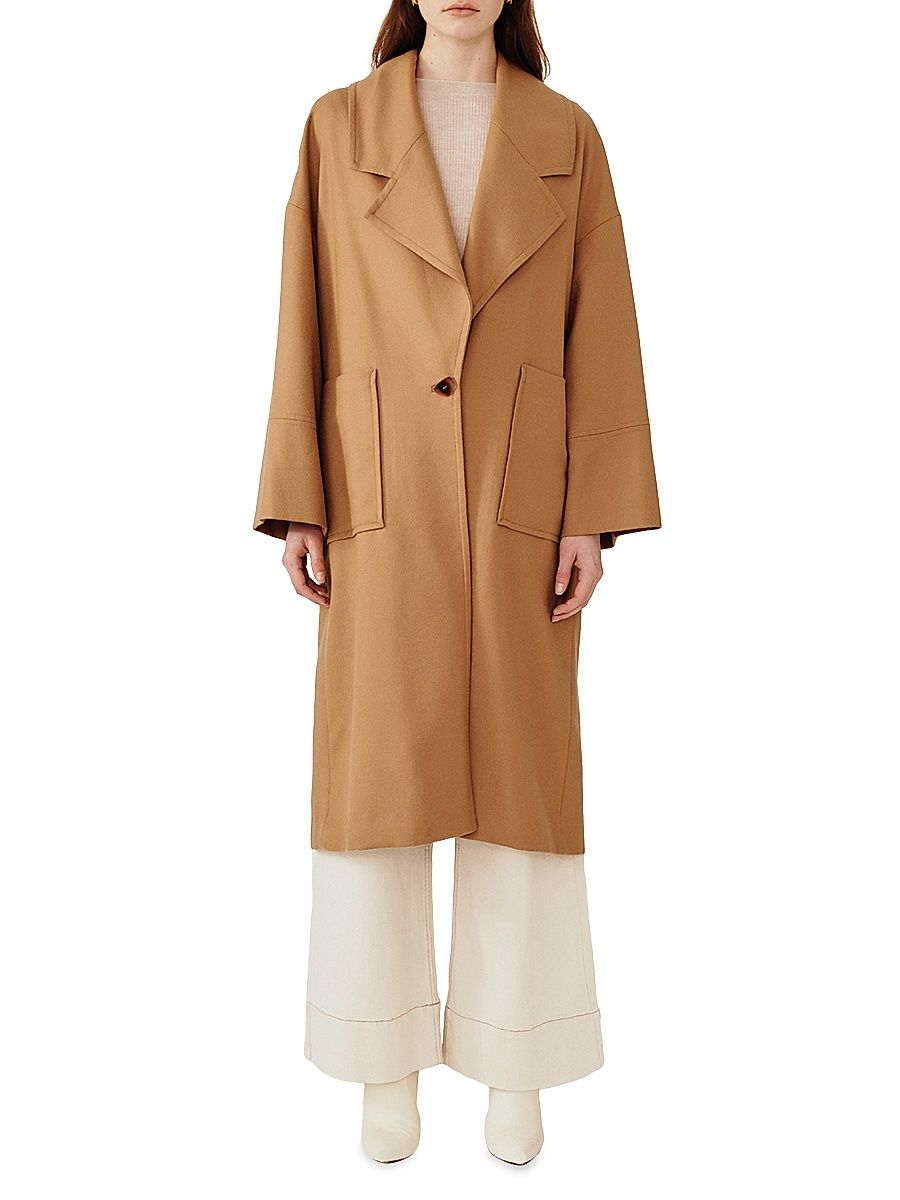 Women's Affinity Long Wool Coat - Caramel - Size 4