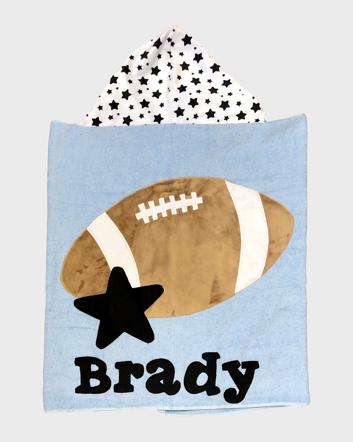 Kid & apos;s Football Star-Print Hooded Towel, Personalized