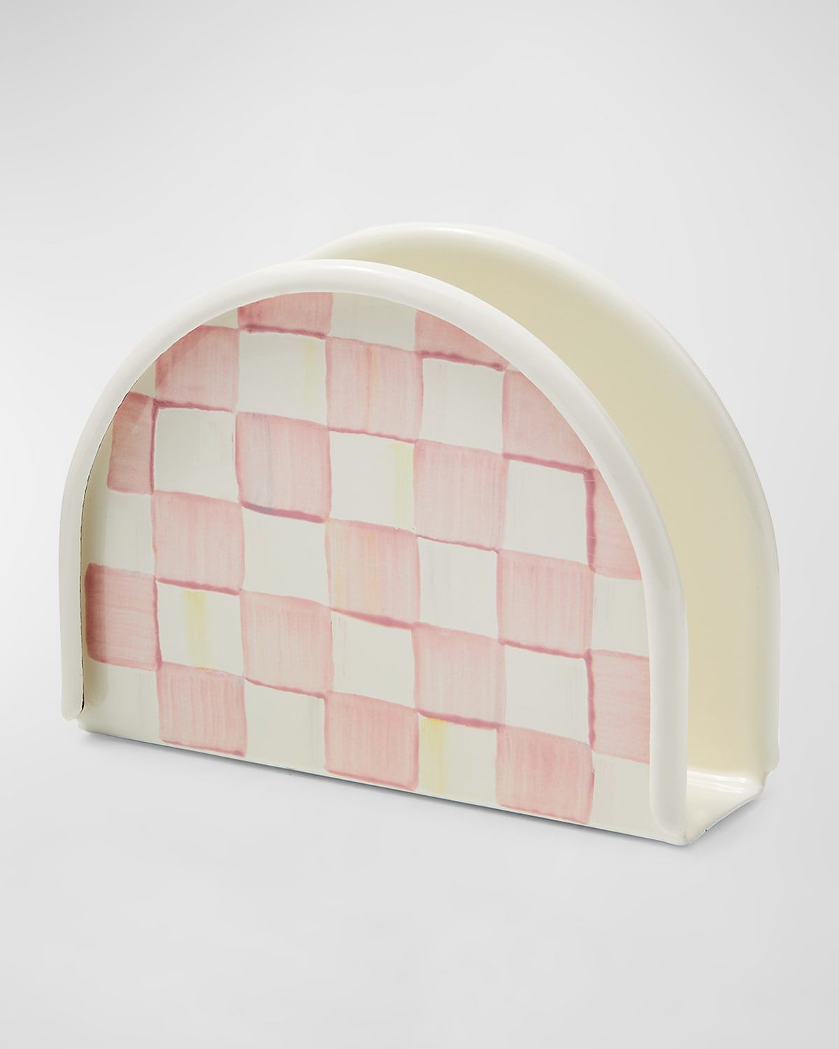 Rosy Check Enamel Napkin Holder