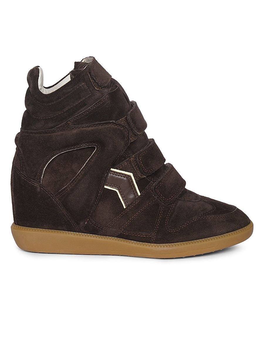 Women's Bekett 50MM Suede High-Top Sneakers - Chocolate Light Yellow - Size 5