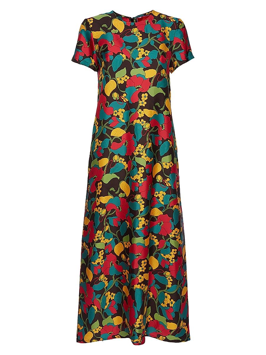 Women's Swing Dress - Vines Brown - Size Medium