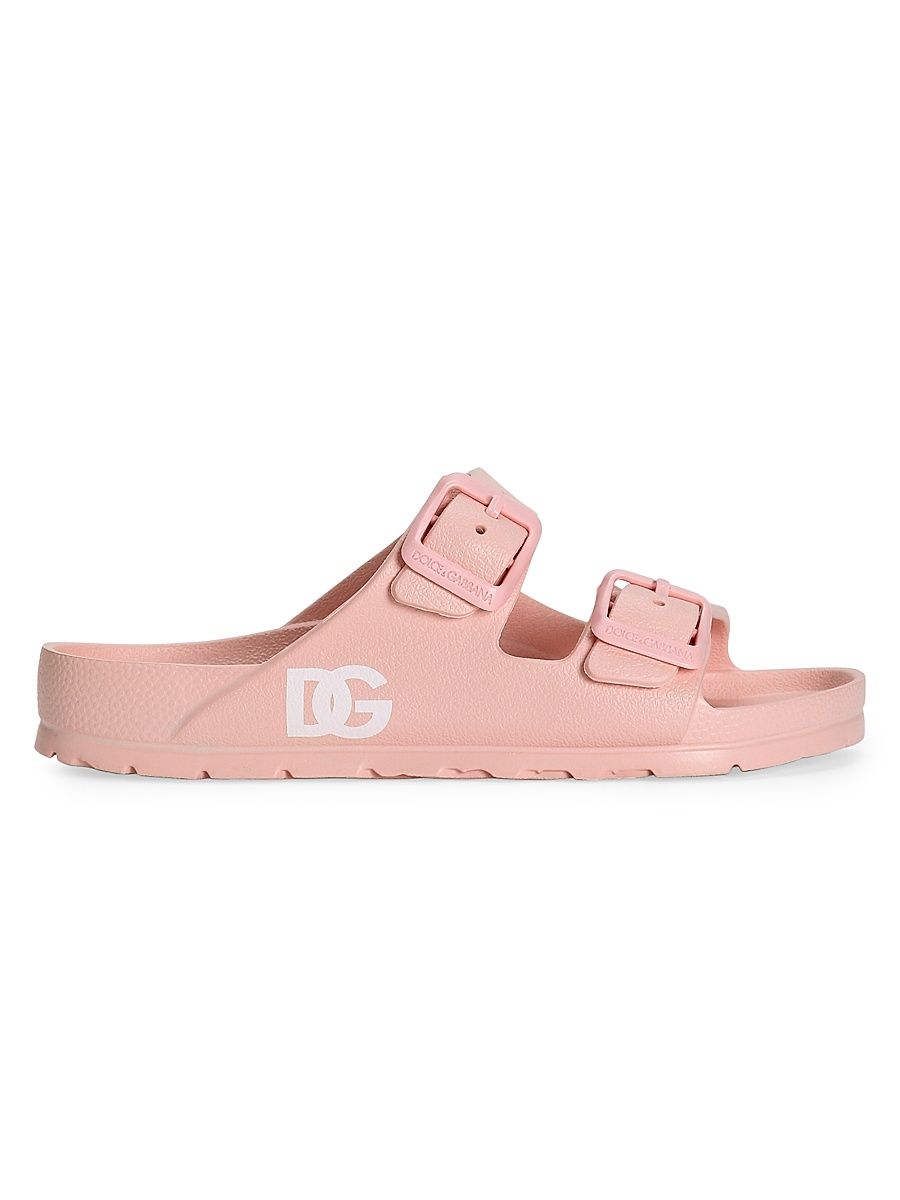 Little Girl's Logo Slide Sandals - Orange - Size 7 (Child)