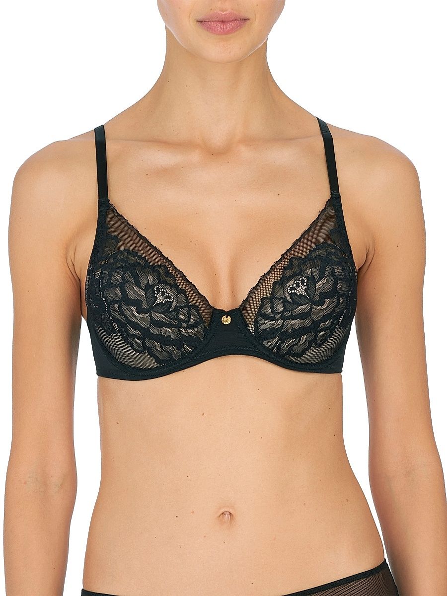 Natori Women's Flora Lace Plunge Bra - Black - Size 32C