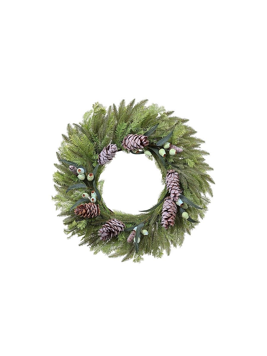 Artificial Mountain Pine With Eucalyptus Wreath
