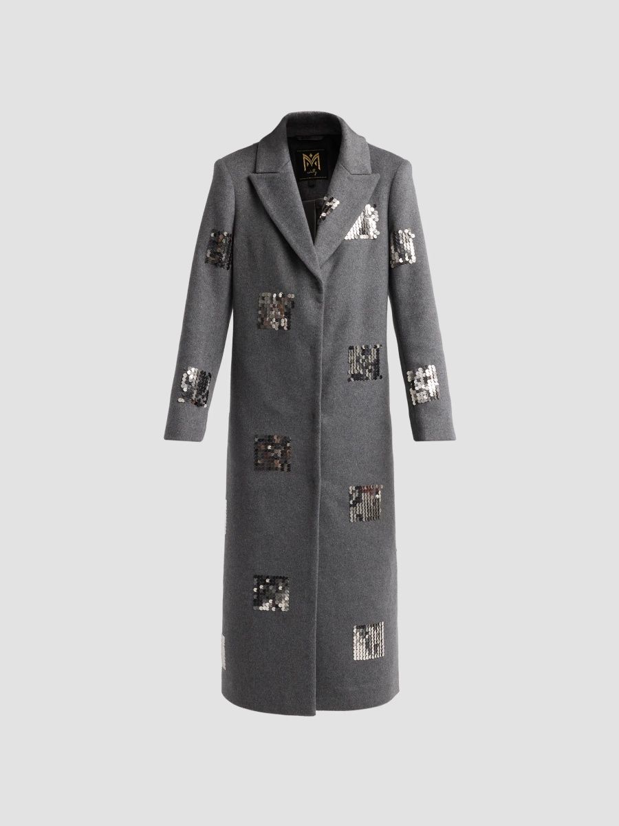Milly Women's Wanda Sequin Coat - Grey - Size XS
