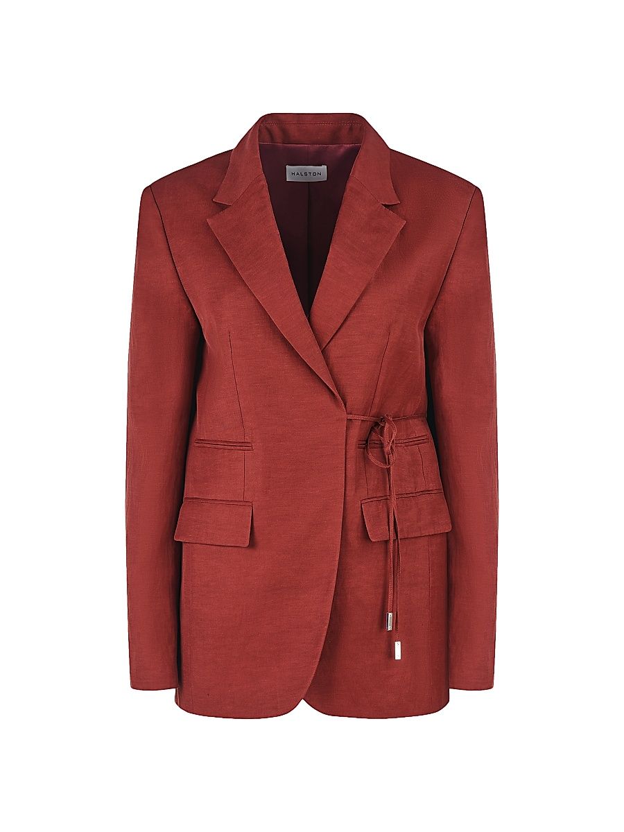 Women's Harper Oversized Tie-Front Blazer - Russet - Size 8