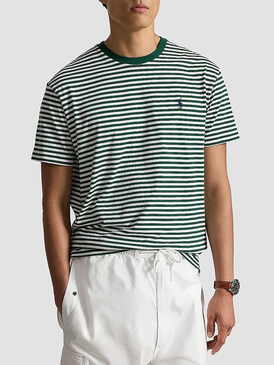 Polo Ralph Lauren Men's Classic-Fit Striped Jersey T-Shirt - New Forest White - Size XXL