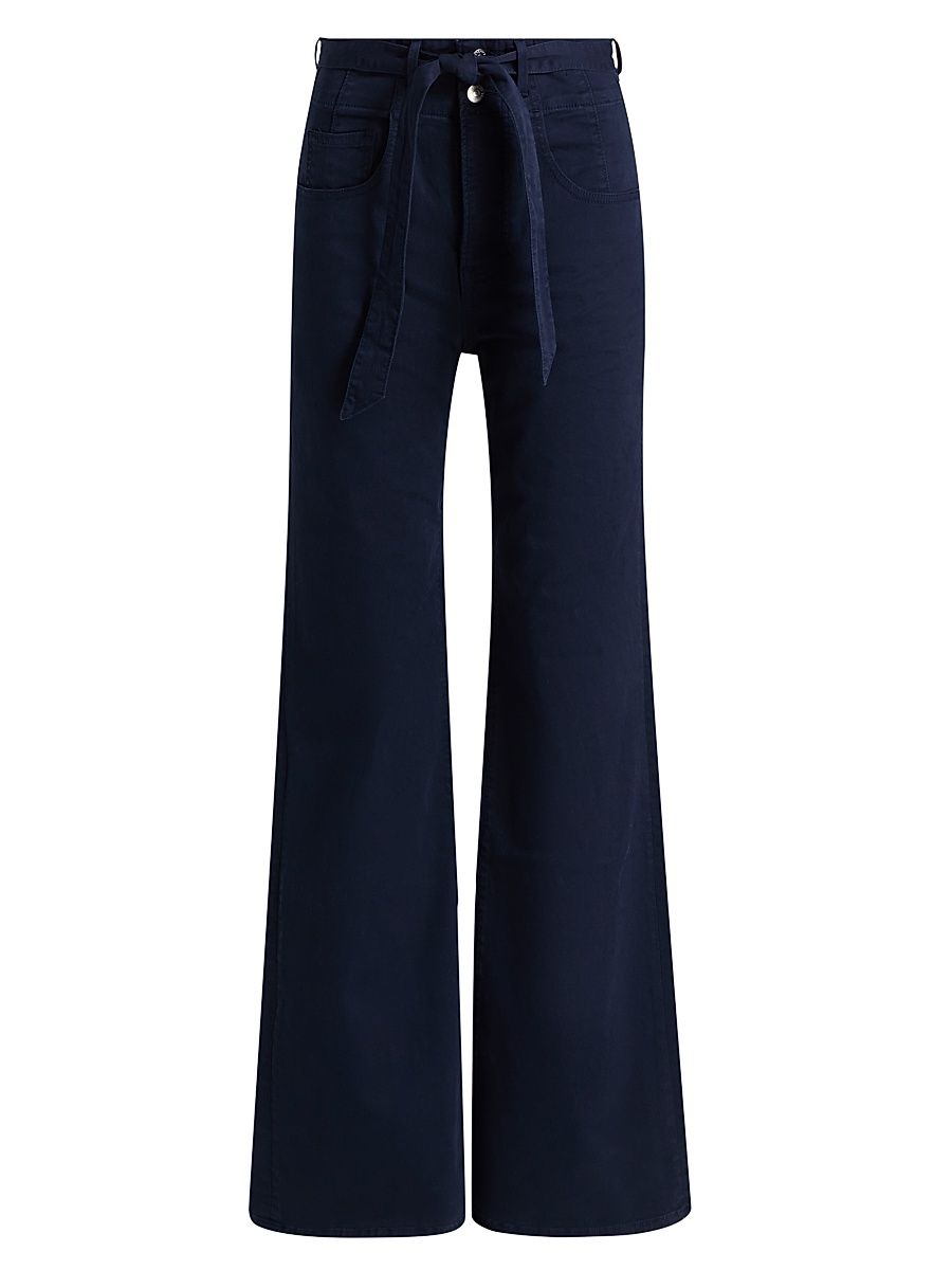 Women's Rosanna Corset Wide-Leg Pants - Navy - Size 32