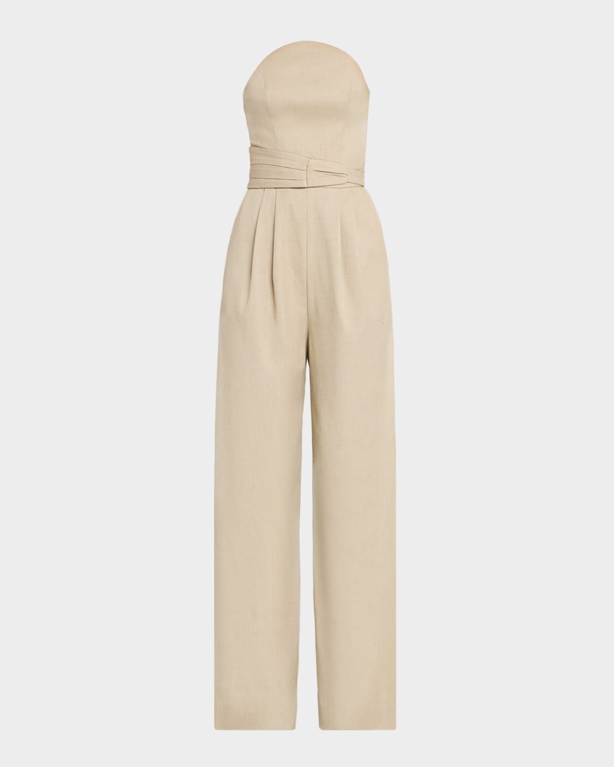Crosby Strapless Pleated Suiting Jumpsuit