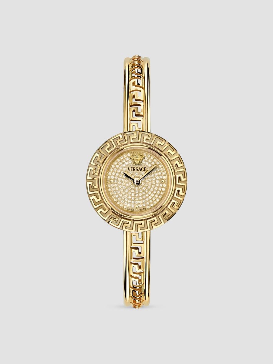 Versace Women's Greca Goldtone Stainless Steel, 0.39 TCW Diamond & Leather 3-Piece Watch Set/28MM - Yellow Gold