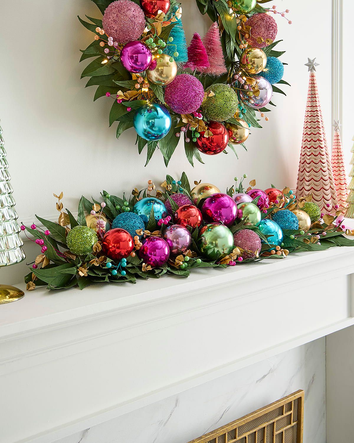 Bright Holiday Mantel Garland, 46"