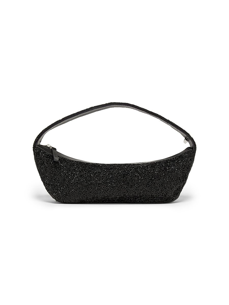 Women's Demy Bead-Embellished Shoulder Bag - Black