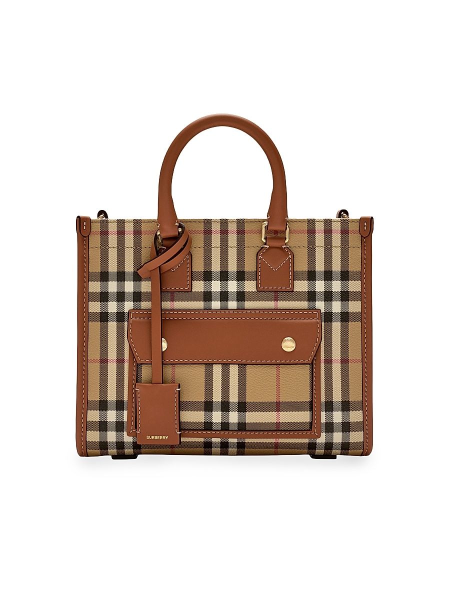Women's Freya Signature Check Tote Bag - Vintage Check Briar Brown