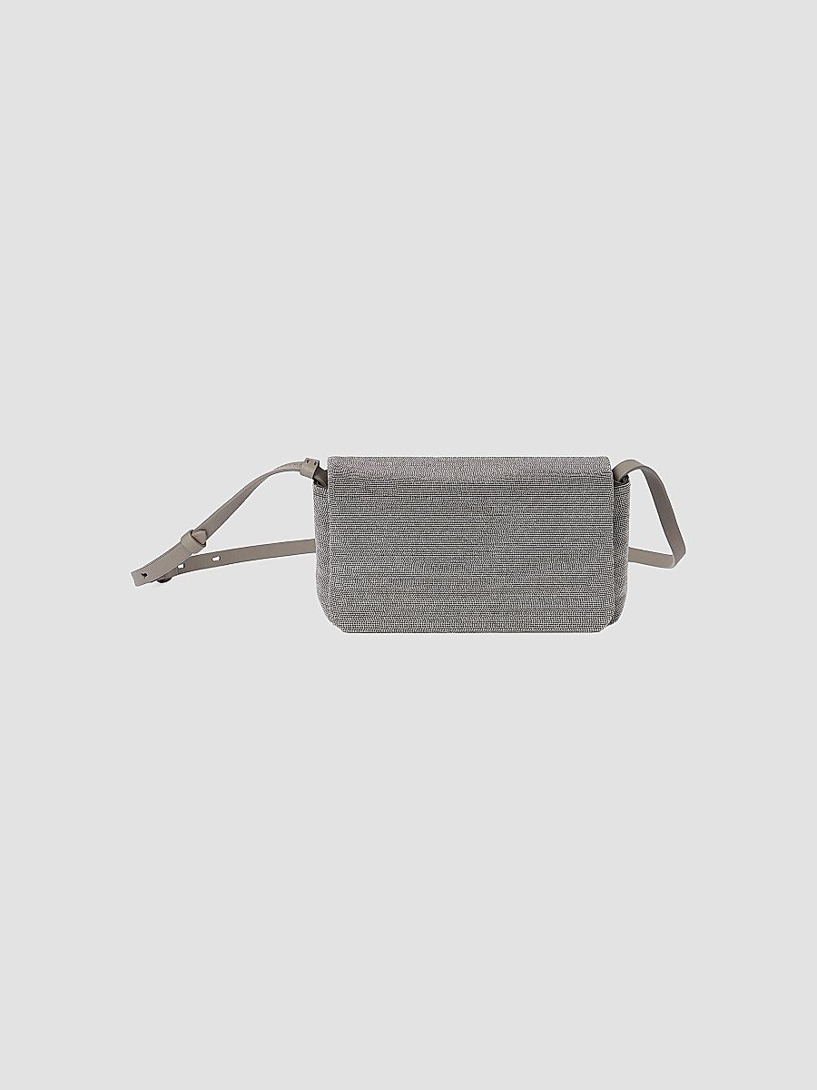 Brunello Cucinelli Women's Precious Flap Crossbody Bag in Grained Leather - Lignite