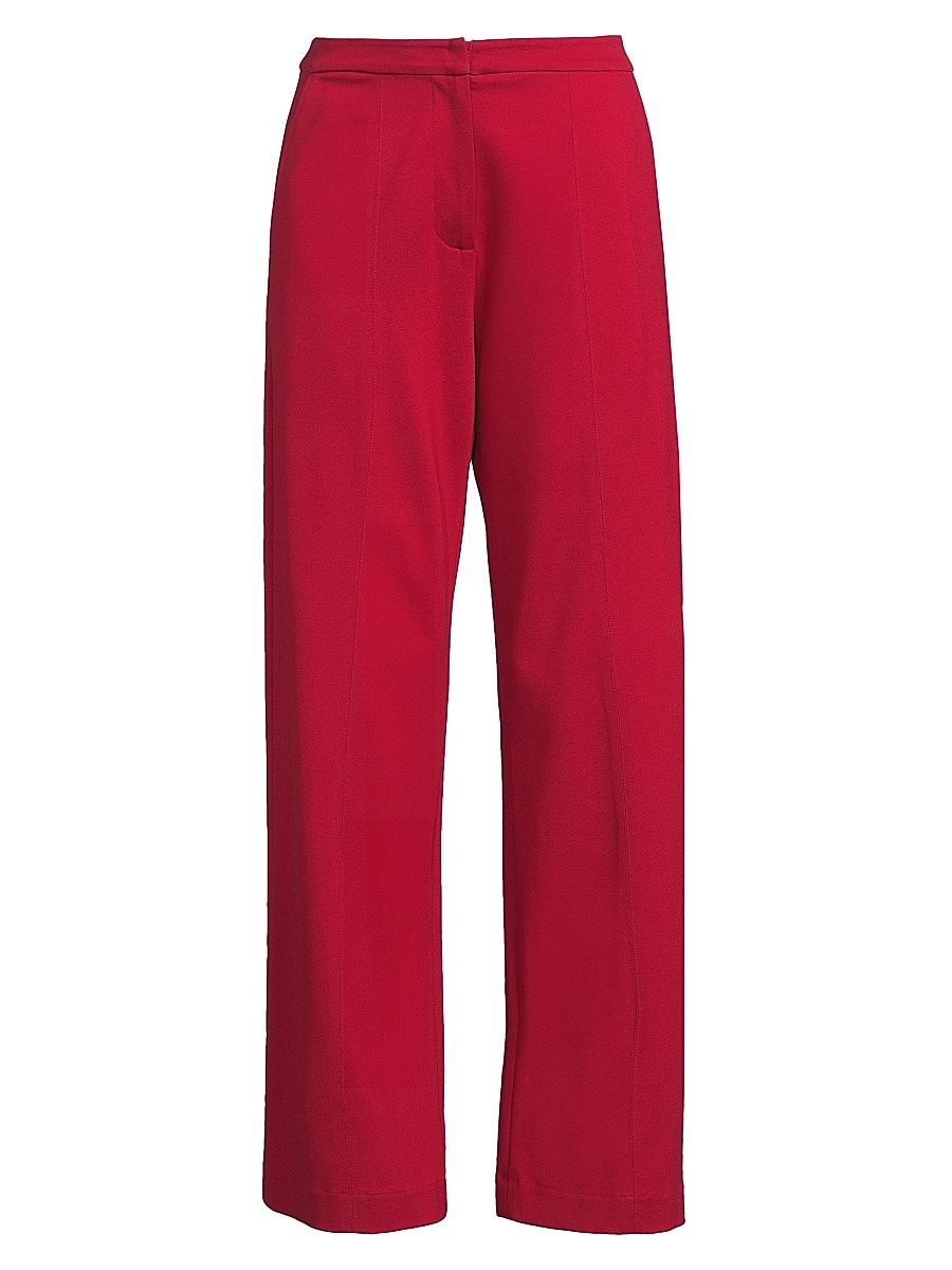 Women's LuxeStretch Stretch-Cotton Wide-Leg Pants - Scarlet Red - Size XXL
