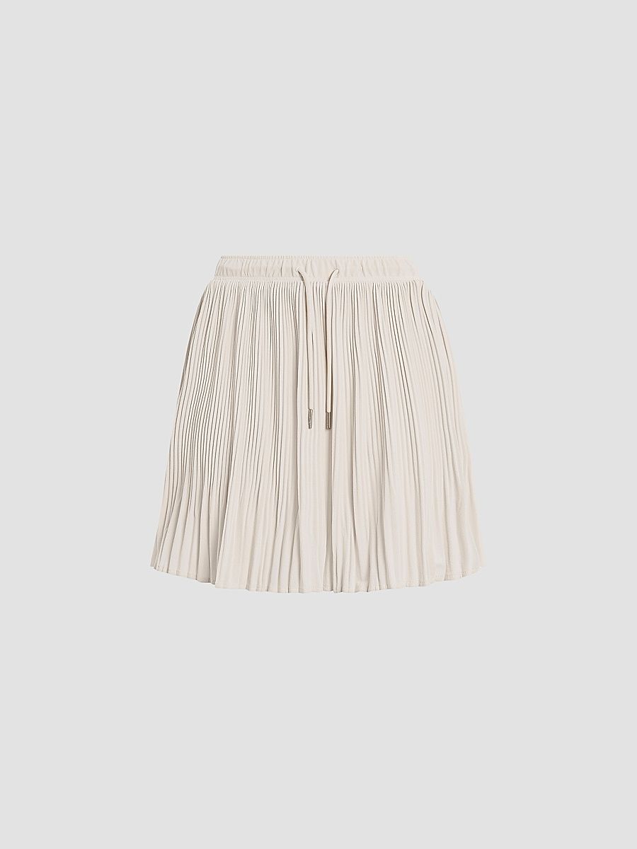 Women's Davina Accordion-Pleated Skort - White - Size XL