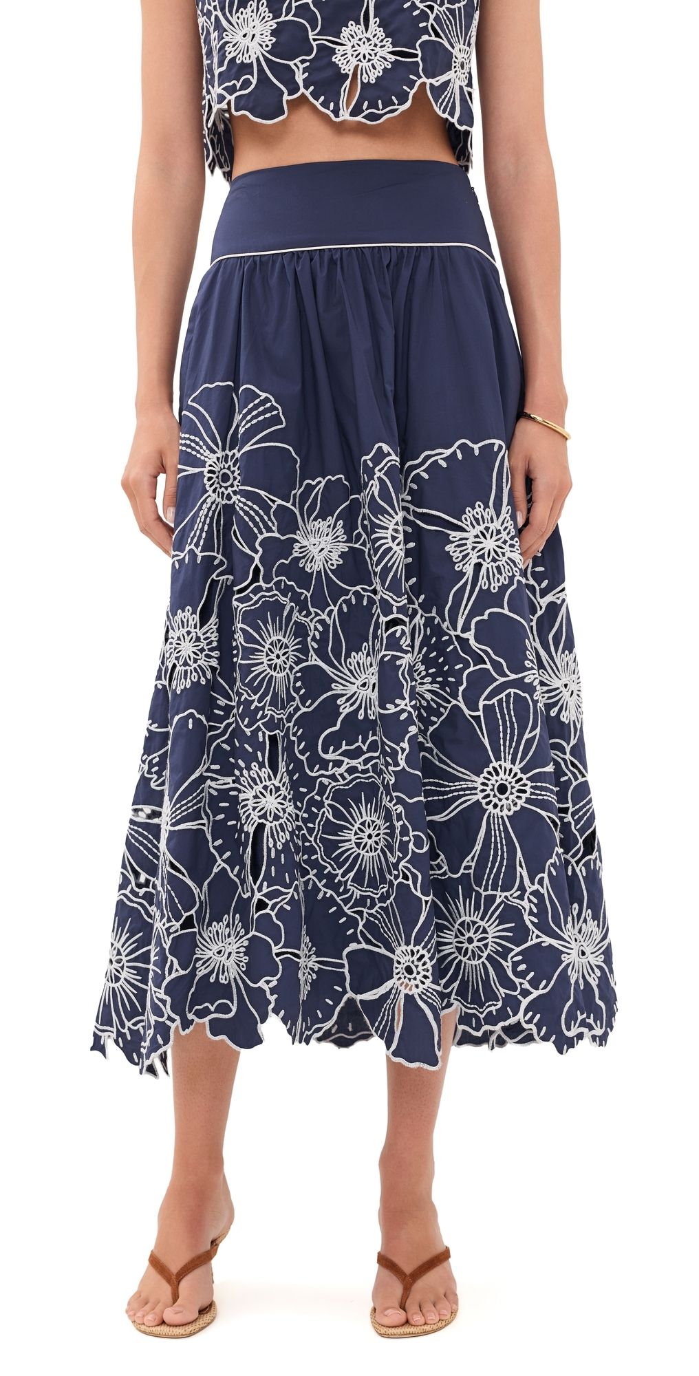 FARM Rio Flowers Richelieu Blue Skirt Blue M